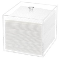 Disposable Face Towel Holder Facial Towelettes Container Box Acrylic Clear