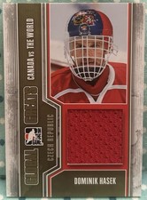 DOMINIK HASEK 2011 In The Game Canada vs World Global Greats Jersey Relic GOLD