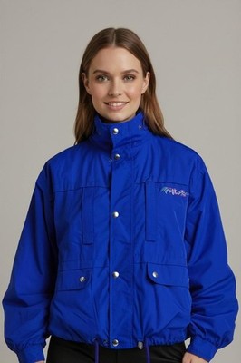 Sun Trekker Windbreaker Jacke Vintage Blau Türkis Unisex Nylon 90er Größe 63x77