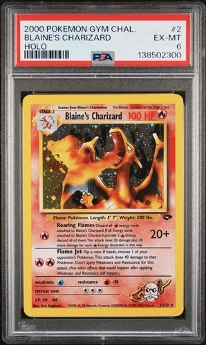 Pokemon TCG Blaine’s Charizard 2/132 Holo Gym Challenge PSA 6 - Possible Regrade