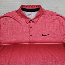 Nike Golf Polo Shirt Men's LARGE Red Dri-FIT Standard Fit Disney's Palm Course