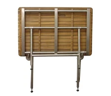 48" x 24" Wide Teak ADA Shower Seat with Drop Down Legs