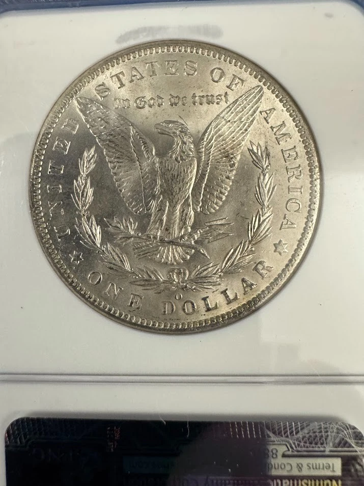 Moneda de plata dólar Morgan 1885-O, NGC MS-63 ** Foto 4 de 4