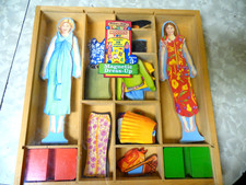 Vintage Melissa  Doug Magnetic Dress Up Set With Wooden Magnets  2 dolls