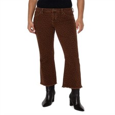 Liverpool Los Angeles Hannah Cropped Flared Jeans in Abstract Animal Print