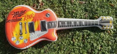 Rare Vtg. MILLER GENUINE DRAFT Beer Inflatable Guitar
