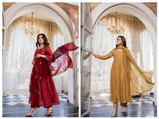 Indian 3 Piece kurta Palazzo Dupatta Set Indian Ready to Wear Salwar Kameez