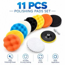 11pc 3 Car Buffing Pads Polishing Sponge Set Waxing Foam Polisher Kit For Drill
