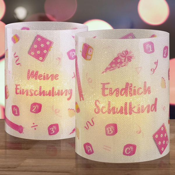 Kesote Einschulung Deko 8 Windlicht Deko MäDchen Schulanfang Junge Endlich Schul-image