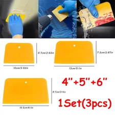 1Set 4'' 5'' 6'' Car Film Fitting Tool Window Film Tool Trapezoid Yellow Scraper