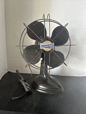 Vintage Untested R & M Banner 10" electric desk fan single speed oscillating