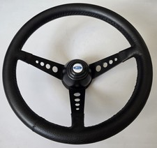 Classic Australian Ford Falcon XB GT Black Leather Deep Dish Steering Wheel SAAS