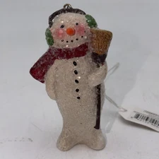 Ragon House Snowman With Broom Ornament Retired