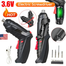 3.6V Cordless Electric Screwdriver Set USB Charging 3Nm Screw Gun With LED Light