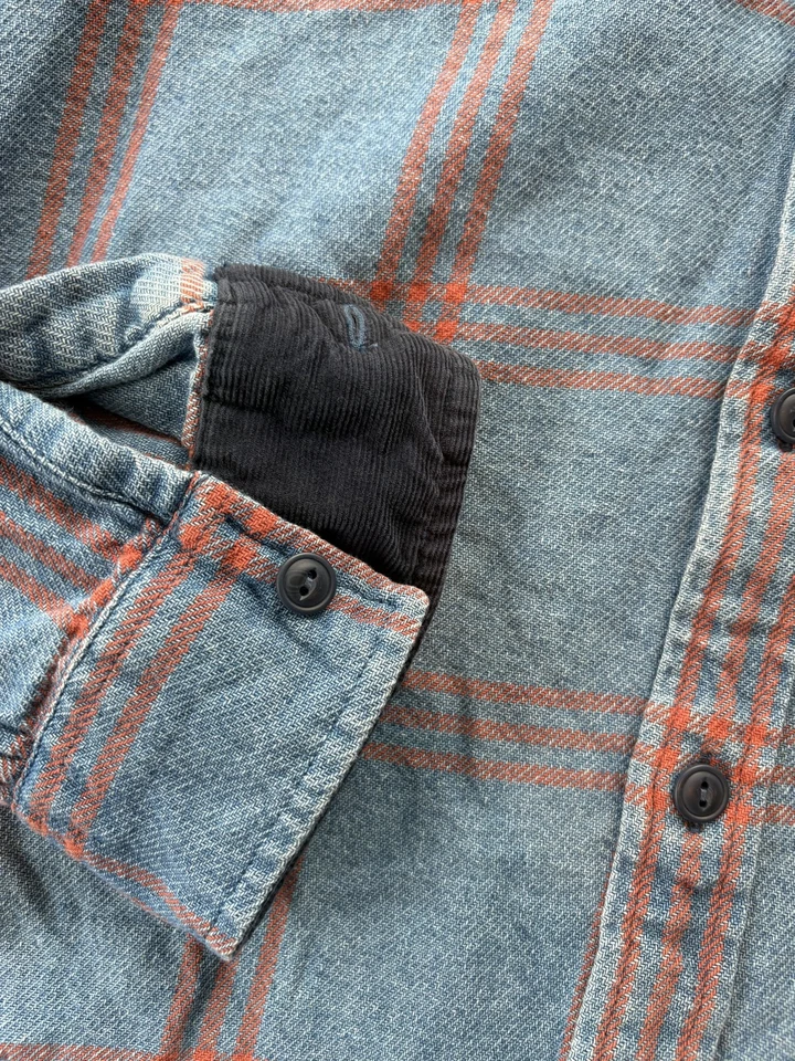 L.L. Bean Signature Shirt Mens XL Blue Orange Plaid Cotton Slim Fit Casual - Image 3 of 4