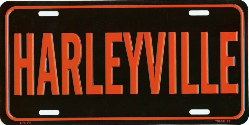 HARLEYVILLE EMBOSSED METAL LICENSE PLATE AUTO TAG NUMBER #611-00
