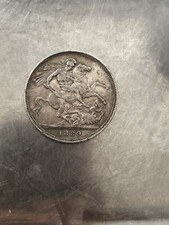 1889 Queen Victoria Crown Coin - St George & Dragon Reverse