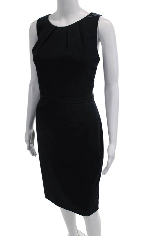 Elie Tahari Womens Sheath Pencil Dress Black Sleeveless Size 16 - Image 2 of 4