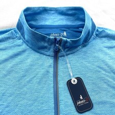 Johnnie O Performance Dri Release Quarter Zip Pullover Sweater Blue Large 128