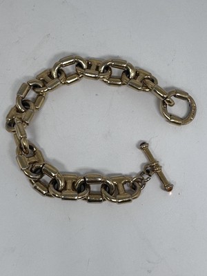 Agatha Paris Gold Toned Chunky Link Toggle Close Bracelet 8”” | eBay