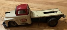 Studebaker SSS White Dump Truck Vintage Tin Litho Friction Toy Red Japan Nice 