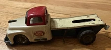 Studebaker SSS White Dump Truck Vintage Tin Litho Friction Toy Red Japan Nice!