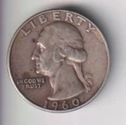 1960-D WASHINGTON QUARTER 25¢ DENVER 90% SILVER COIN UNITED STATES MINT