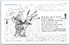 1951 Texas Boast Card Cartoon by C.M. Rogers Vintage Postcard