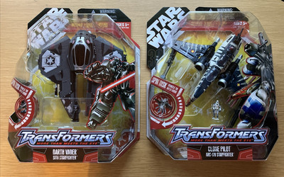 BRAND NEW Star Wars Transformers Darth Vader Sith SF or Clone Pilot ARC-170 SF