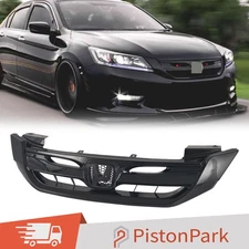 JDM Mod Style New Front Bumper Grille Gloss Black Fit For 2013-15 Honda Accord