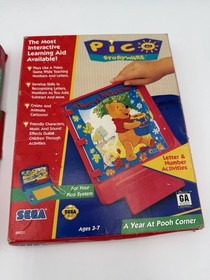 Set of 2 Sega Pico Game Cartridges 1994 Mickey and Pooh Disney  In Boxes