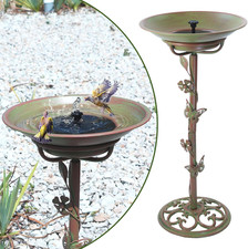28.5" H Solar Bird Bath for Outside,Solar Fountain and Cast Iron Bird Bath,Metal