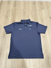 NWT The Rhoback Heather Annapolis Blue Solid Men's S/S Performance Polo sz L