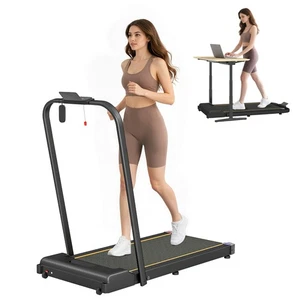 SPORTNOW 2.5HP Folding Treadmill Walking Pad w/ LED Display, No Assembly Orange