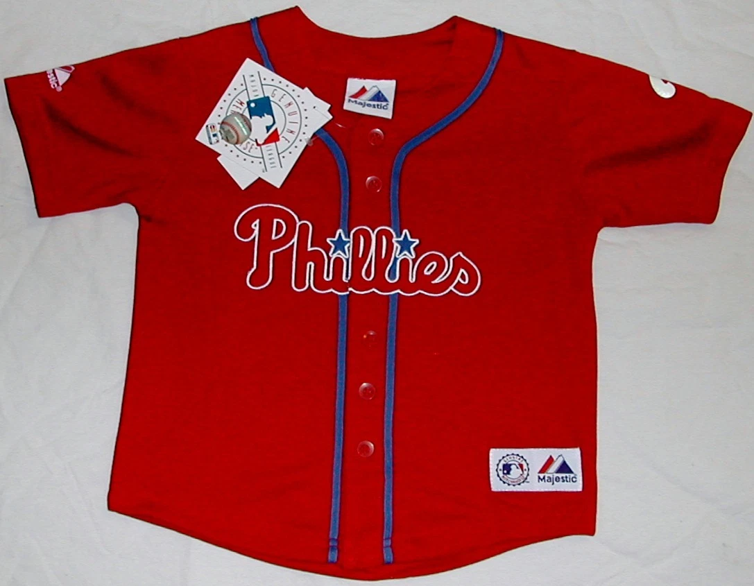 PHILADELPHIA PHILLIES MAJESTIC PRACTICE JERSEY YOUTH M L XL BOYS S M L NWT  RED