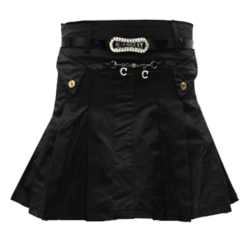 Magen Kids Girl Fashion Dressy Black/White Dance Skirt Slim fit W. Belt Sz. 6-12 - Picture 3 of 4