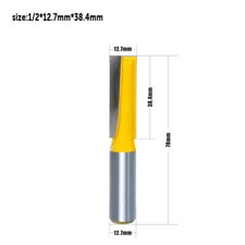 1PCS 38.4mm Long Bottom Cleaning Straight/Dado Router Bit - 1/2" Shank Dia.1/2"