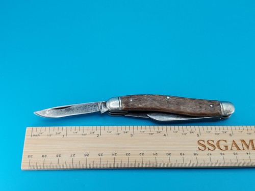 Camillus New York USA #69 Premium Stock Knife Jigged Bovine Bone 1950’s Era - Picture 7 of 12