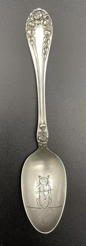 Sterling Silver Childs / Tea Spoon Nursery Rhymes Cat & The Fiddle  Wallace Rose