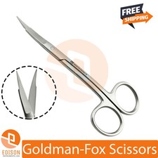 Dental Goldman Fox Scissors Double Curved Tissue Trimming Suture Cutting Shears 