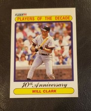 1990 Fleer Baseball Players of the Decade Will Clark #630 San Francisco Giants