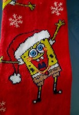 SpongeBob SquarePants Unisex Christmas Novelty Socks NEW Size 6-12 Nickelodeon