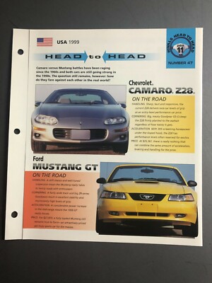 Camaro Z-28 vs.Mustang GT '' Kopf an Kopf '' Imp '' Hot Auto '' Spezial Blatt