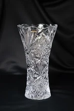 Flower Vase 12" Centerpiece Bud Vase Clear Color Czech Bohemia Crystal Gift