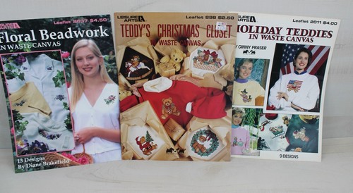 Lot of 13 Pattern Book Leaflets Leisure Arts Vintage In Waste Canvas Looney - Picture 4 of 8