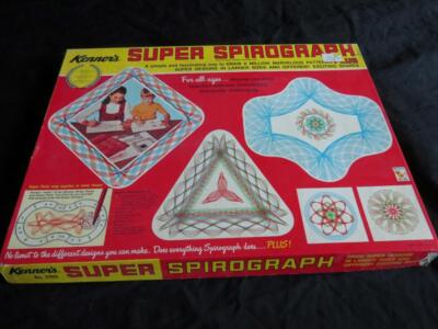 KENNER'S SUPER SPIROGRAPH Board Game Art used kids Parts Directions Toy pieces