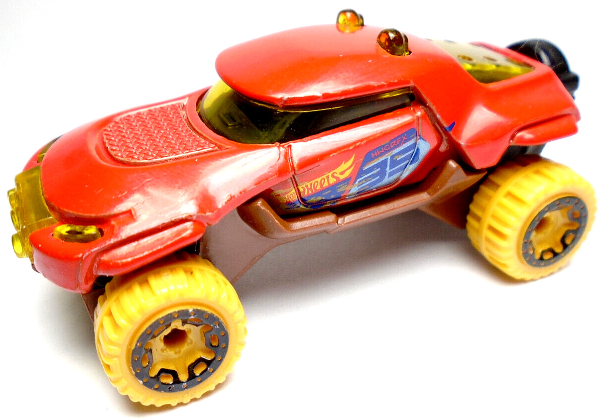 2023 HOT WHEELS TERRAIN STORM #35 RED 1:64 DIECAST 2 5/8" CAR W/ YELLOW & BLUE