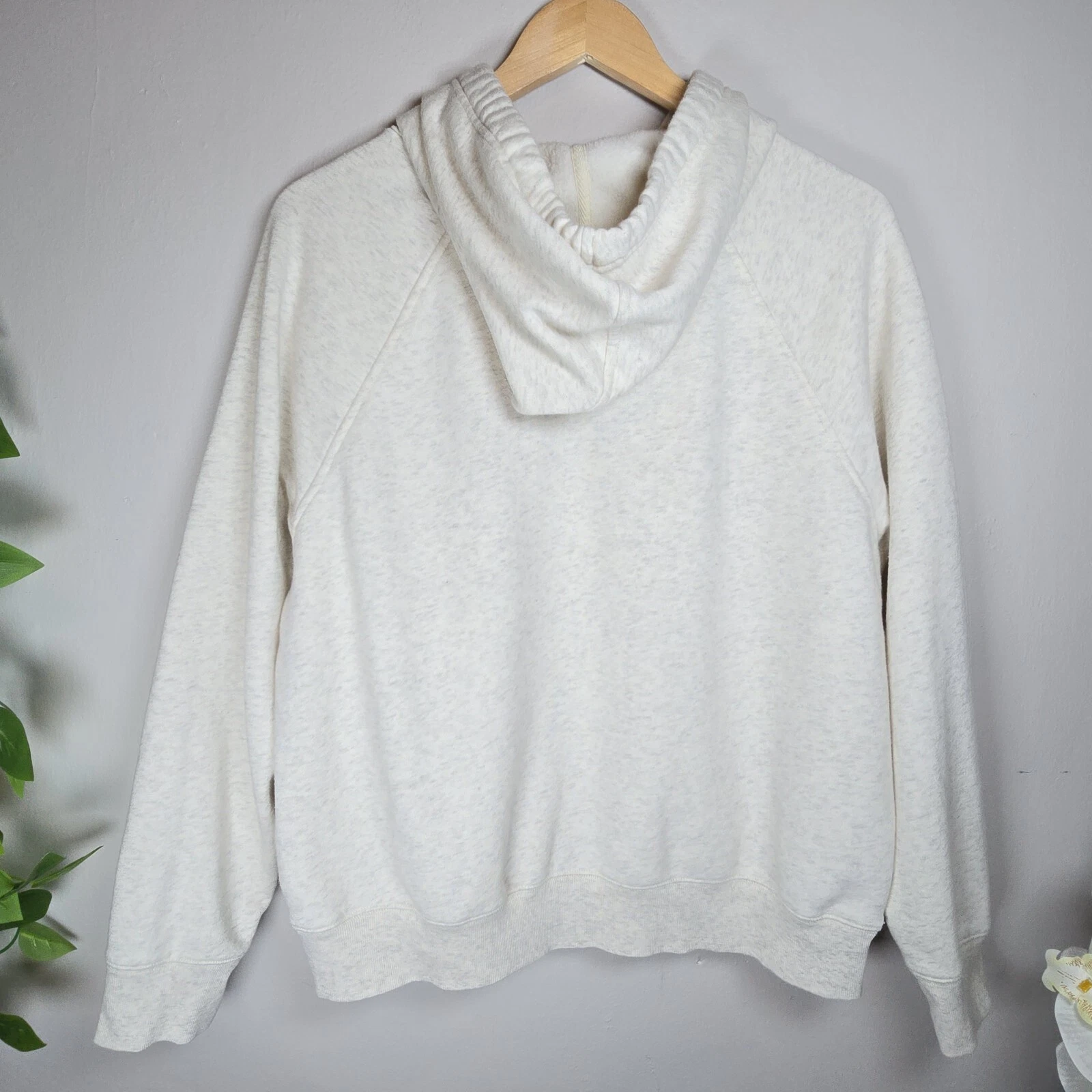 OFF WHITE Felpa con cappuccio manica lunga stampa sherpa marina vecchia taglia large panna