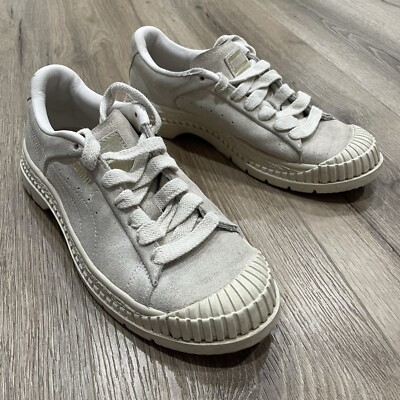 Puma Utility Suede Size Pastel Parchment Low Lace Up Womens