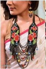 New Handmade Seed Bead Boho American Style Beaded Multi Strand necklace Earrings
